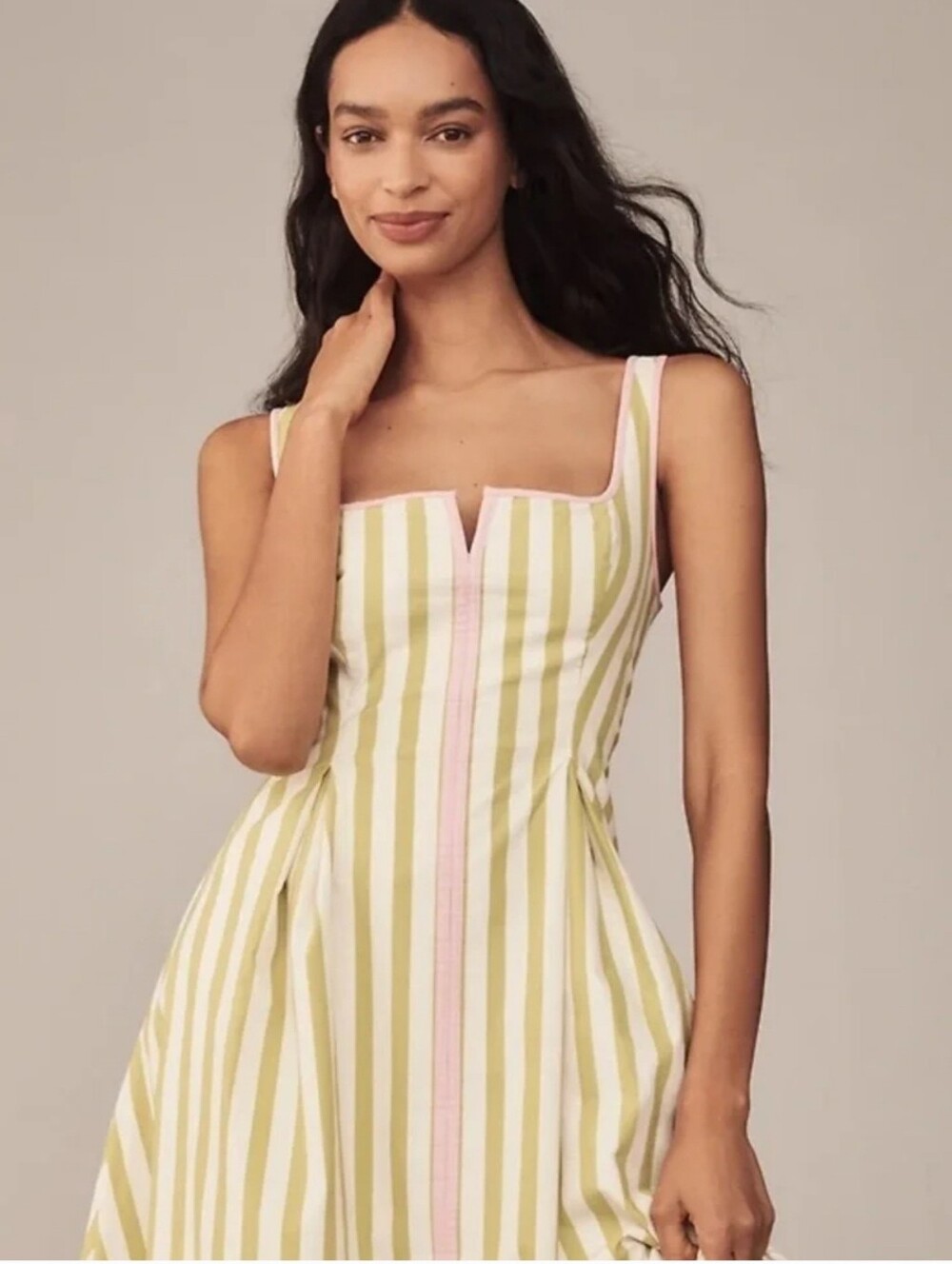 Maeve Green and Pink Striped Sundress